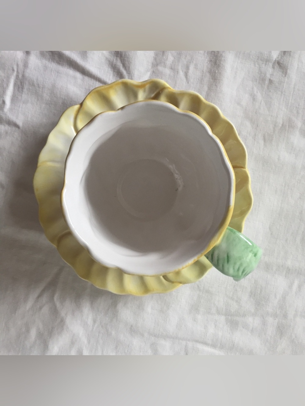 🌼 NWT Vintage Flower Tea Cup Saucer Yellow Eaton PALM TREE CO fairycore - Picture 11 of 12